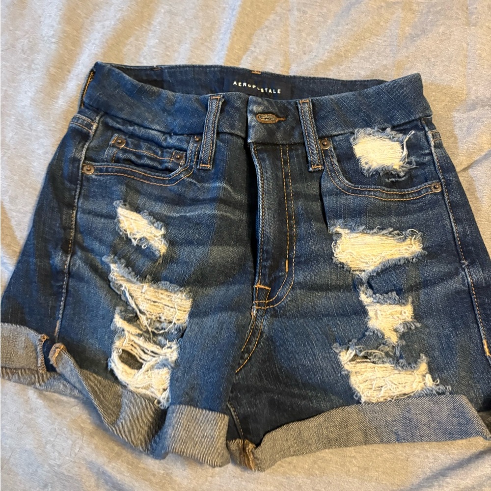 aeropostale dark blue jean short size 2 never worn